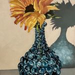 Sunflower in vintage vase