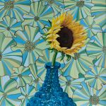 SOLD. Flower Power (oil on cradled board, 12" x 12")