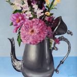 SOLD. Vintage Bouquet (Oil on cradled board, 12" x 12")